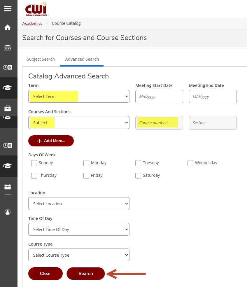 Navigating the Course Catalog CWI