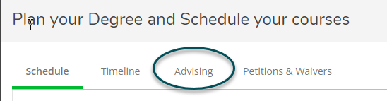 Select Advising tab
