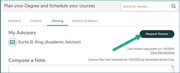 Plan your Degree and Schedule your courses