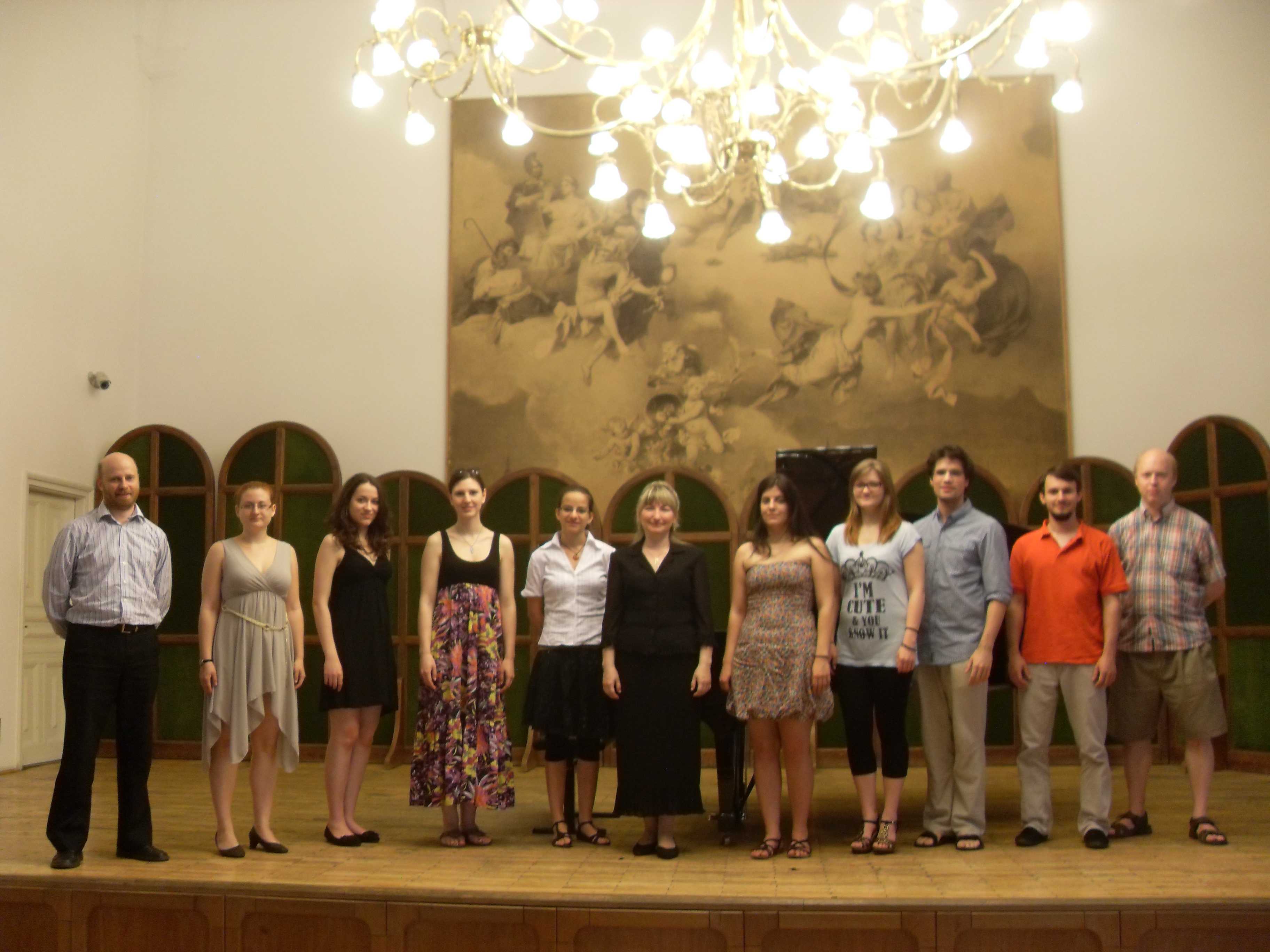 Svetlana Nagachevskaya-Maddox with students at Liszt University.