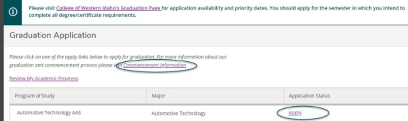 Commencement Information