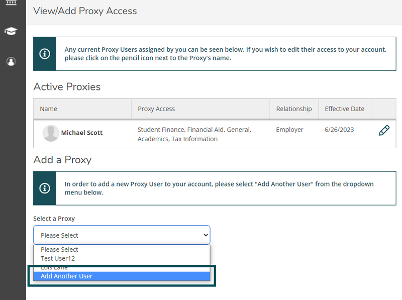 Add proxy area within navigation