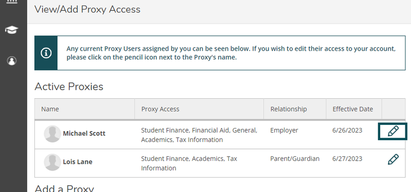 Image of active proxies