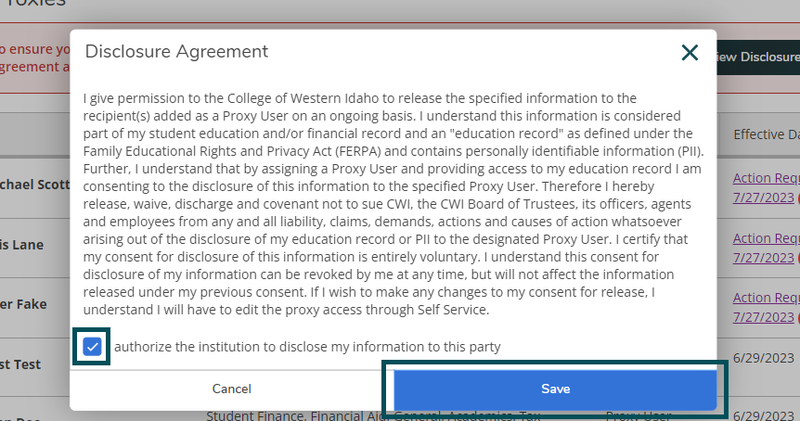 Image of disclosure agreement that needs authorized