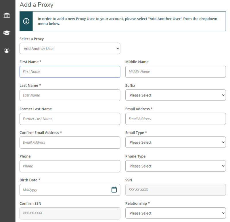 Add proxy fields that need completed
