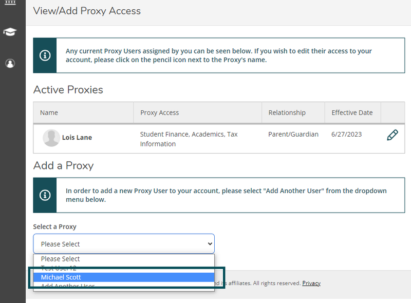 Image showing the removal of all of a proxies access, also removes them from the active proxie list