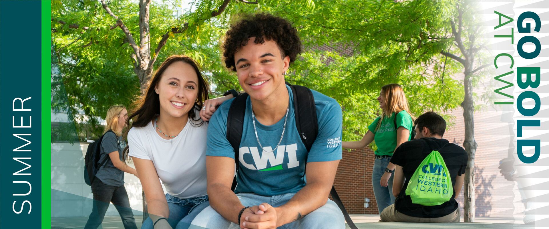 CWI Students enjoying a summer day on campus.