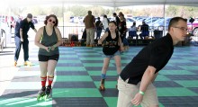 Students rollerskating at the Spring Skate 2018 hosted by ASCWI
