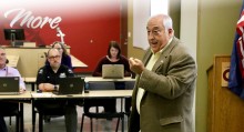 President Bert Glandon speaks during the Curriculum Committee on Wednesday, Oct. 2, at the Micron Education Center.