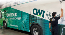 Installation of a CWI wrap on a ValleyRide bus