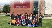 Students attending the Latinx Student Services end of year social.