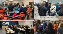 Tour group touring Nampa Campus Micron Center labs and classrooms