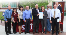 City of Nampa, Nampa Chamber, and College of Western Idaho representatives at proclamation event on May 15, 2019. 
