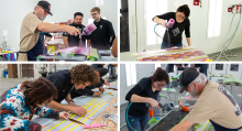 Second-year Collision Repair Technology Students taking a Low Rider Paint class