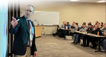 Kurt Merritt, a Securities Analyst with the Idaho Department of Finance, speaking to College of Western Idaho’s Business and