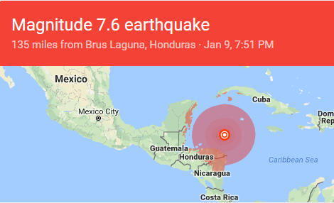 Seismometer at CWI detects Honduras earthquake
