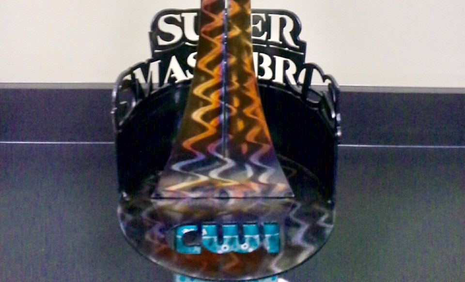 Super Smash Bros Wii U Tournament trophy. 