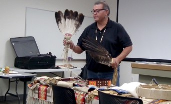 Ron Sam of the Northern Paiute Tribe, spoke during an event marking Native American Heritage Month at CWI.