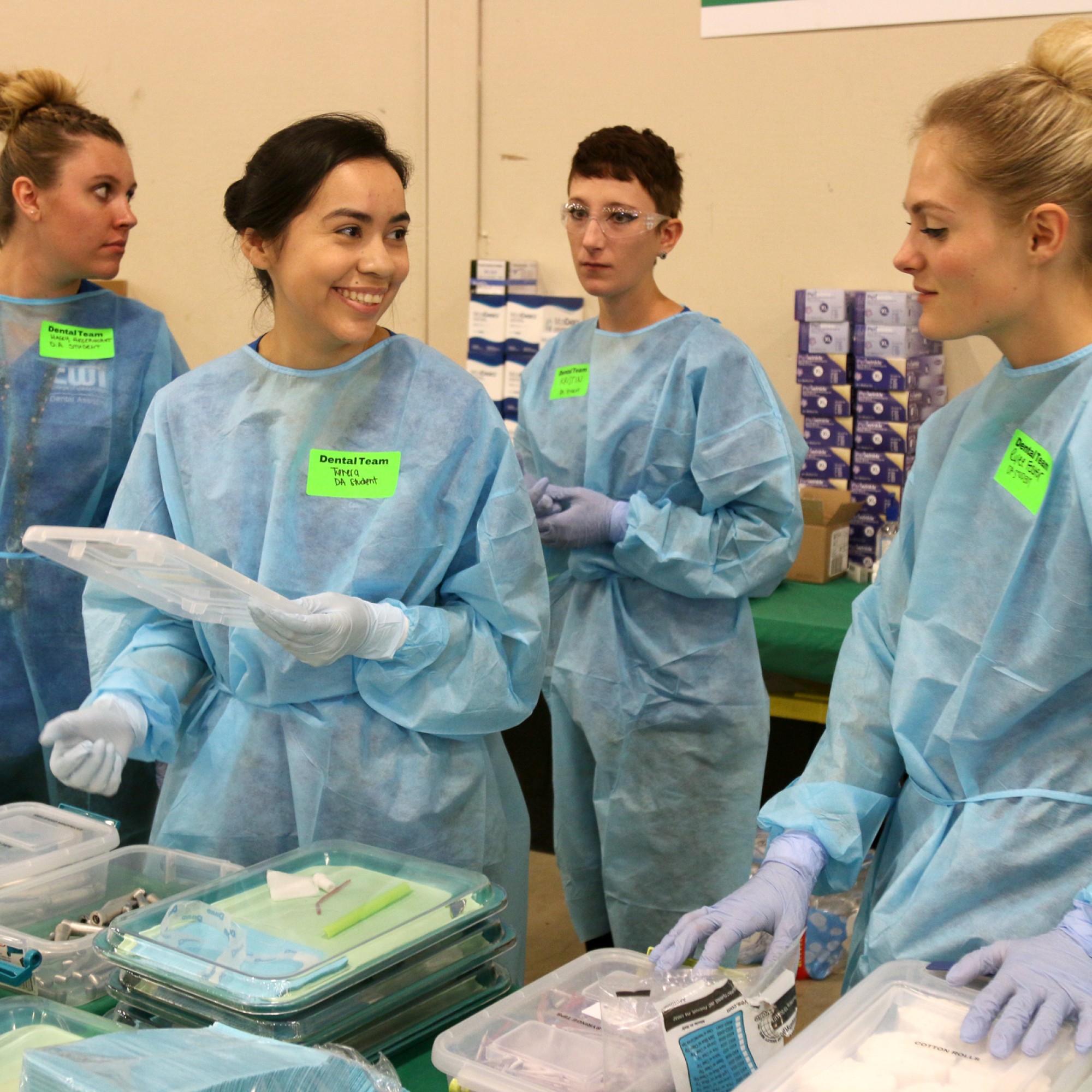 Dental Assisting Students Volunteering at Free Health Clinic