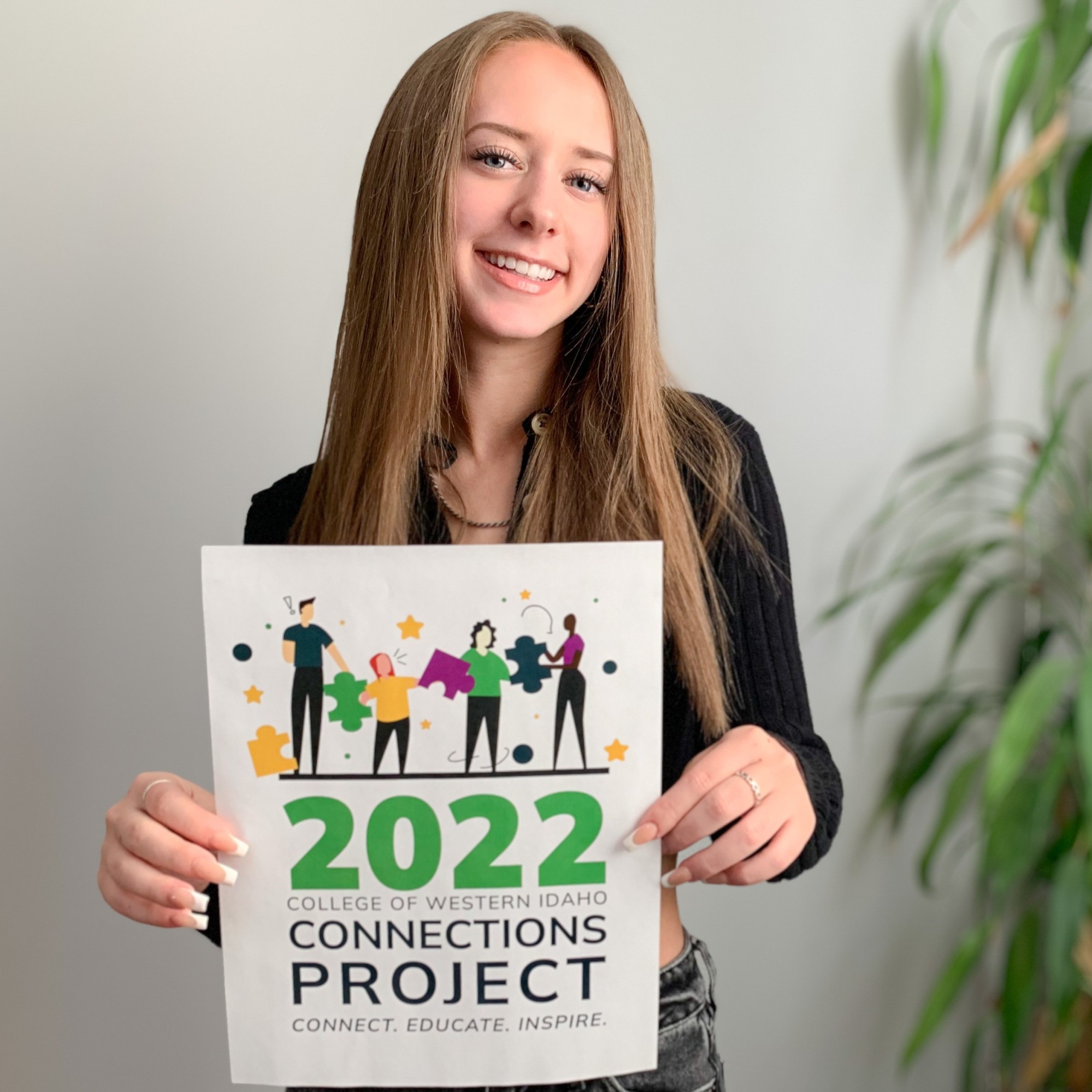 Brianna Daniels, winner of College of Western Idaho's 2022 Connections Project Logo Contest