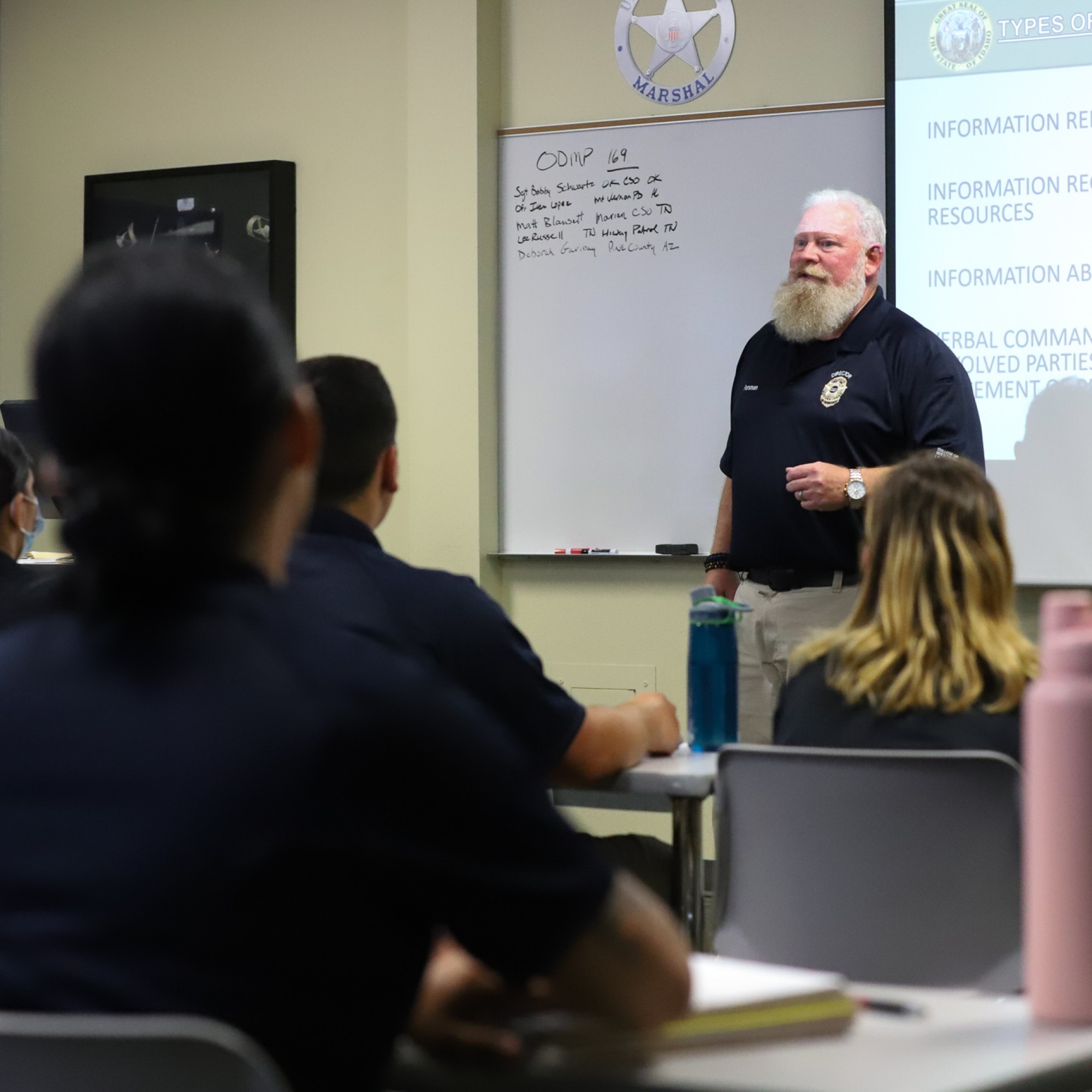 LeRoy Forsman teaching a Law Enforcement class at CWI