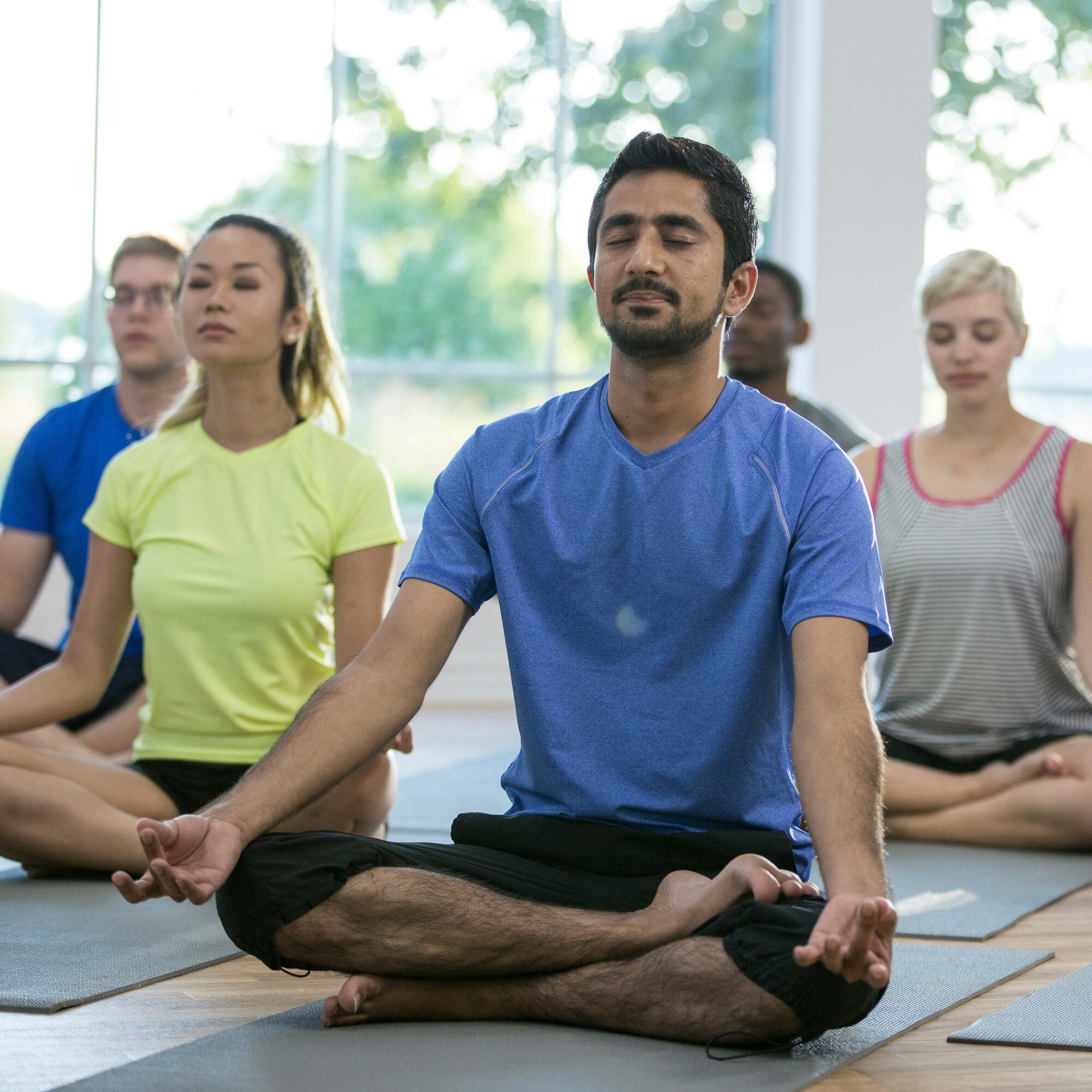 Group of people practicing yoga