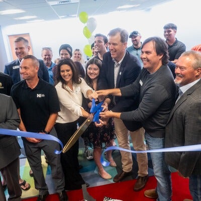 CWI leadership and community members cut a ceremonial ribbon to open the new Entrepreneur Lab.