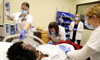 Students in the new, Nursing Program simulation labs