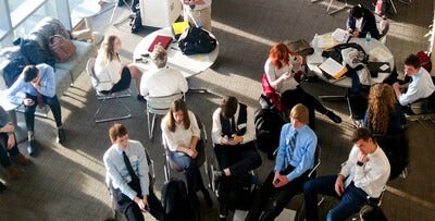 BPA Club students Hosting a High School Competition