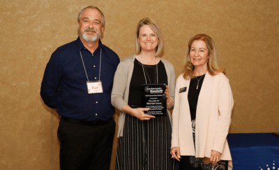Basic Skills Education staff member, Trevi Hardy, receives Community Partner award from Easterseals-Goodwill May 2, 2019