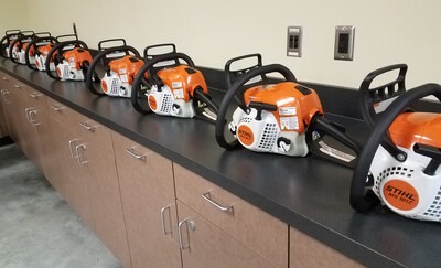 Stihl Northwest visited College of Western Idaho on Nov. 15 and 16 for industry training. The company donated eight chainsaws to the program.