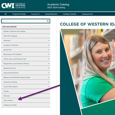 College of Western Idaho class search link