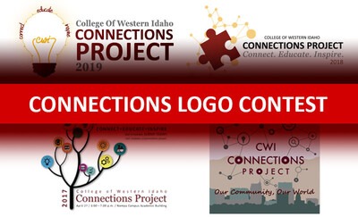 Connections Logo Contest headline with previous year's logos in the background