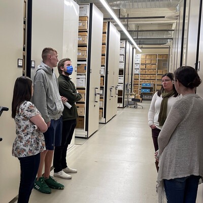 CWI History students touring Idaho State Archives