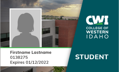 Example of new branding for College of Western Idaho's ID cards.