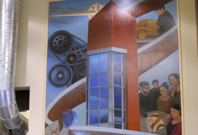 CWI’s first public art display; a mural titled “Spirit of Collaboration” commissioned by Alma Gomez