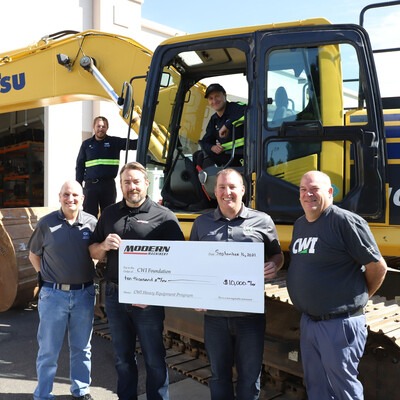 Modern Machinery donates $10,000 to empower students in CWI's Heavy Equipment Technician program.