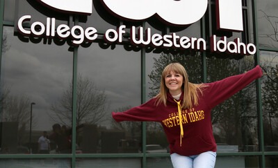 Michelle Hart, with 107.9 Lite FM, at College of Western Idaho