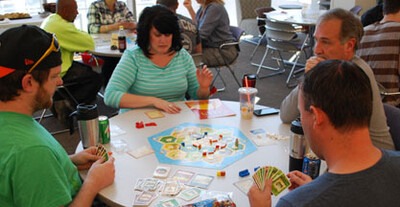 Students at Settlers of Catan Tournament
