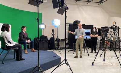 Live broadcast behind-the-scenes of Global Live Idaho in CWI's media lab