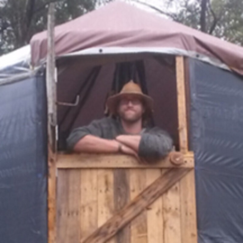 Man in a yurt