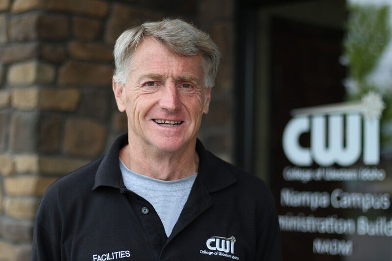 David outside a CWI building