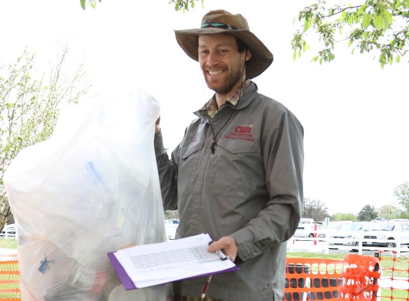 Dusty Perkins teaching outside the Nampa Campus Academic Building