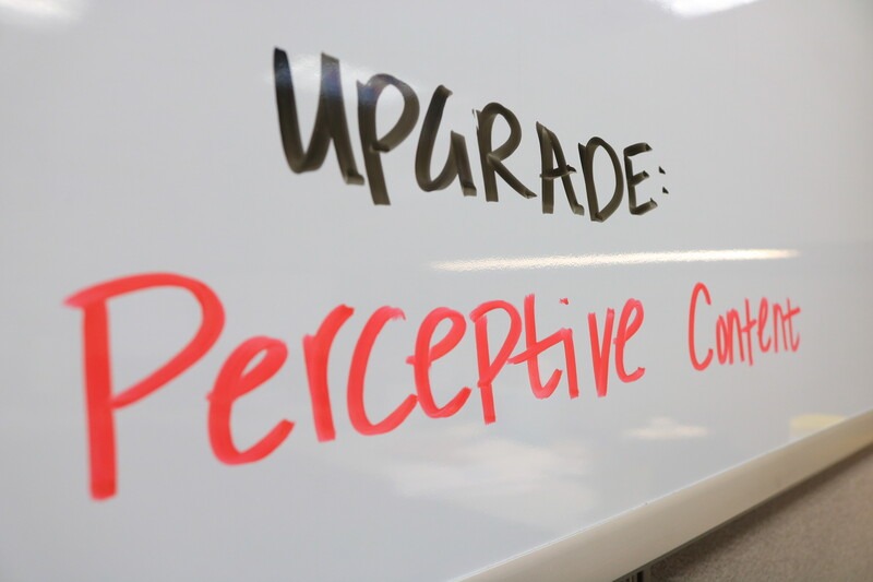 Upgrade: Perceptive Content written on a white board