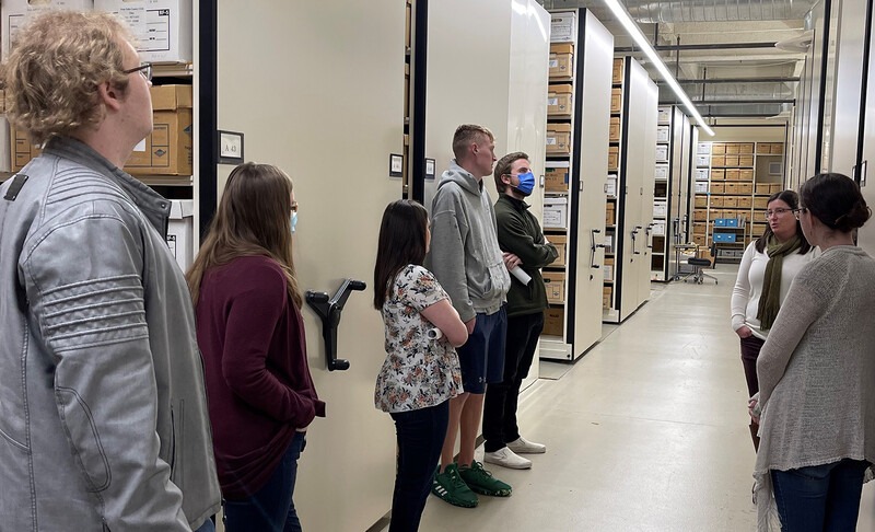 CWI History students touring Idaho State Archives