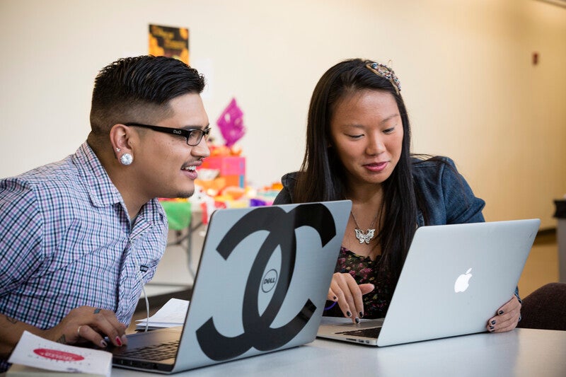 Students on computers