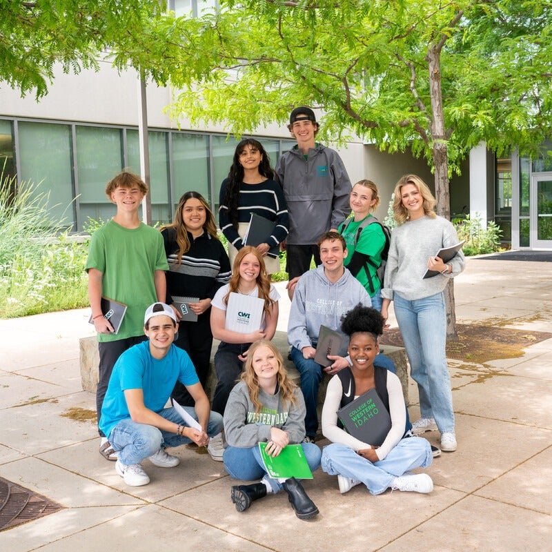 Group of students on campus 