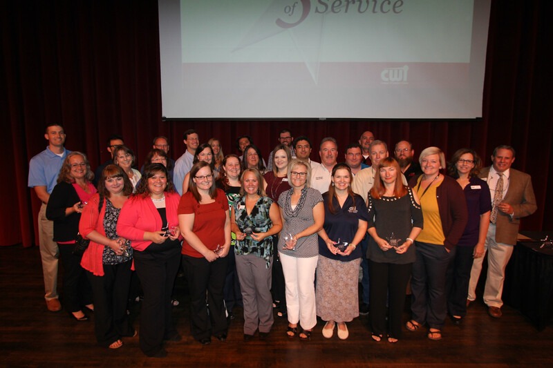 WI recognized employees for achieving five years of service at the College