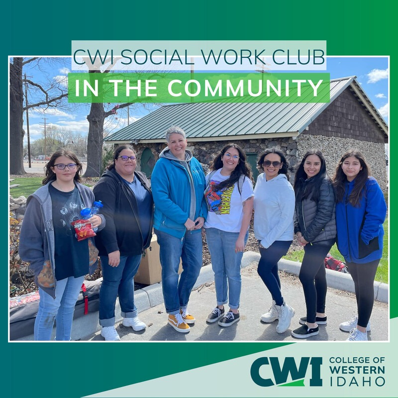 CWI Social Work Club posing for a picture at a walk