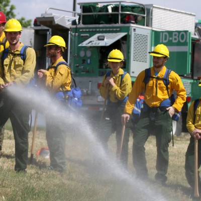 New wildland firefighters complete training during Basic Fire School at College of Western Idaho, in Nampa, Wednesday, May 23, 2018.